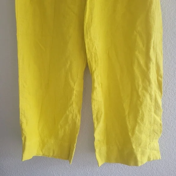 Velvet by Graham & Spencer NWT Yellow Dru Heavy Linen Pant size 6 - Picture 4 of 9